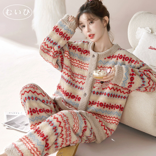 高级暖绒女珊瑚绒家居服可外穿甜美法兰绒睡衣 日本むいひ轻奢