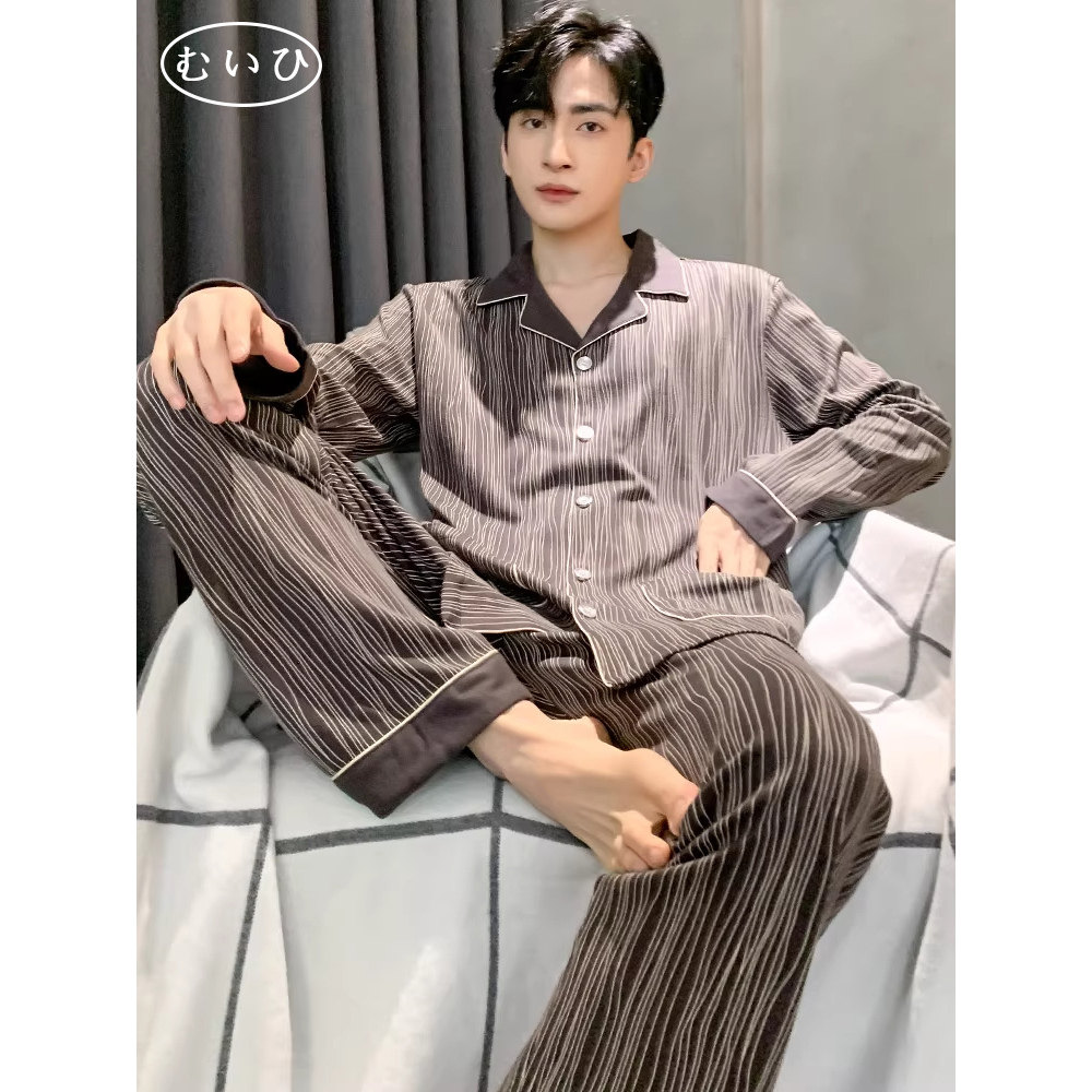 高端/100%全棉日本轻奢男士睡衣