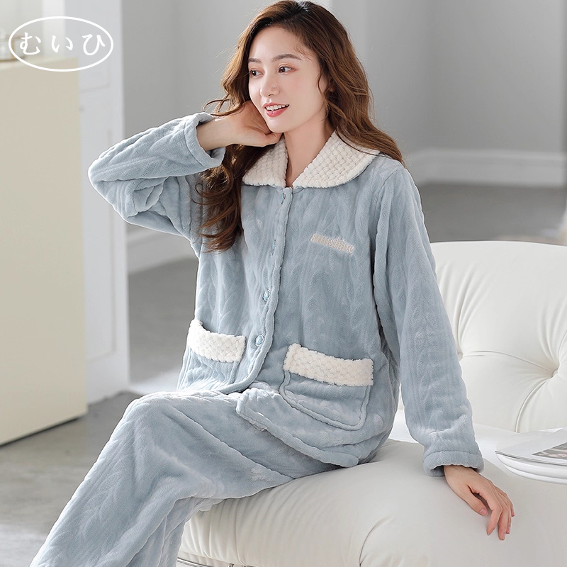 高端/珊瑚绒日本轻奢女睡衣套装