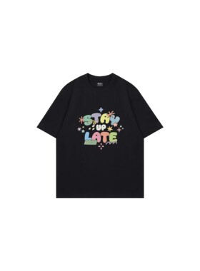 【花海同款】STAY UP LATE涂鸦印花字母休闲亲肤短袖男女同款