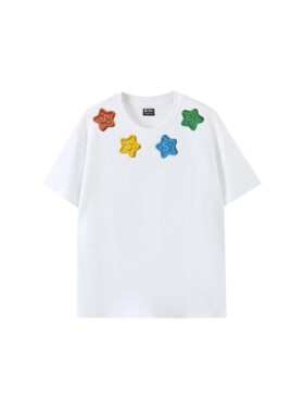 STAY UP LATE 星星回忆录纯棉圆领重磅卡通短袖通勤休闲男女同款