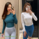 上新 上衣秋 takes瑜伽服女修身 From侧褶皱收腰运动螺纹长袖
