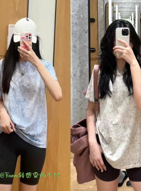新色~From推荐 运动休闲宽松all Yos Tee扎染瑜伽健身短袖T恤女