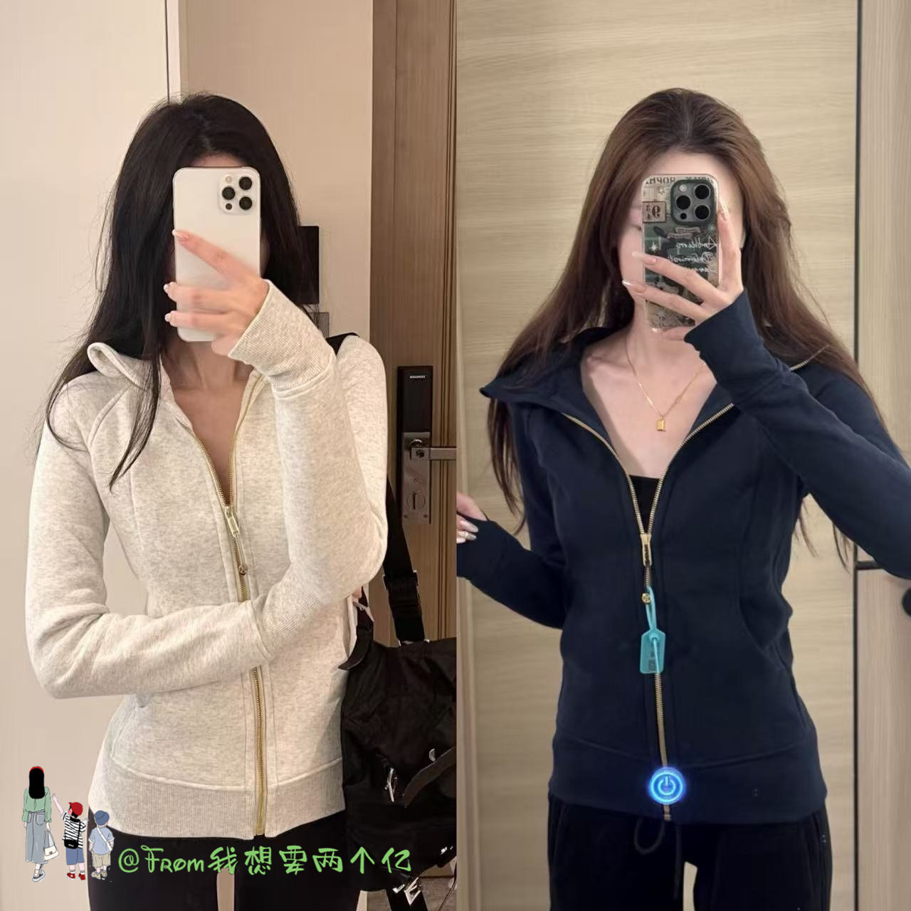 From春新品~全新配色Scba修身版加绒运动瑜伽显瘦收腰连帽外套女