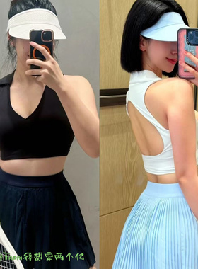 新品~From Colared Teis含胸垫Polo领运动V领内衣网球背心Bra