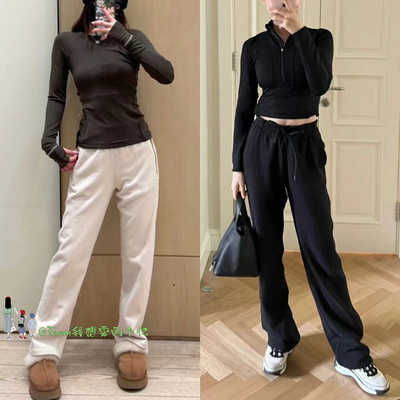 Lougful直筒裤窄版长裤加绒女