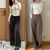 推荐 女 Soft遮胯显瘦瑜伽运动高腰宽松直筒阔腿长裤 From 螺纹神裤