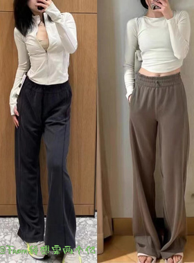 推荐~From 螺纹神裤Soft遮胯显瘦瑜伽运动高腰宽松直筒阔腿长裤女