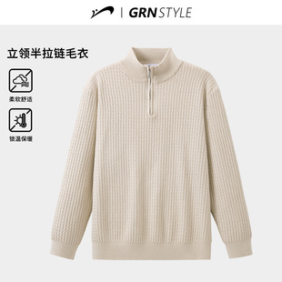 男士 贵人鸟半拉链毛衣男女款 针织衫 2025年美式 上衣休闲卫衣 秋冬季
