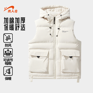 贵人鸟夹棉马甲男2025年秋冬季潮牌男士工装外套男款坎肩背心冬装