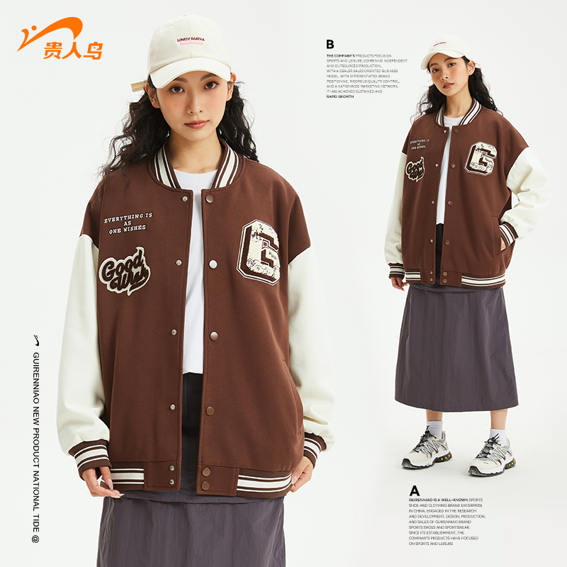 贵人鸟美式棒球服外套女春秋款2025年春秋季宽松新款夹克女款外套