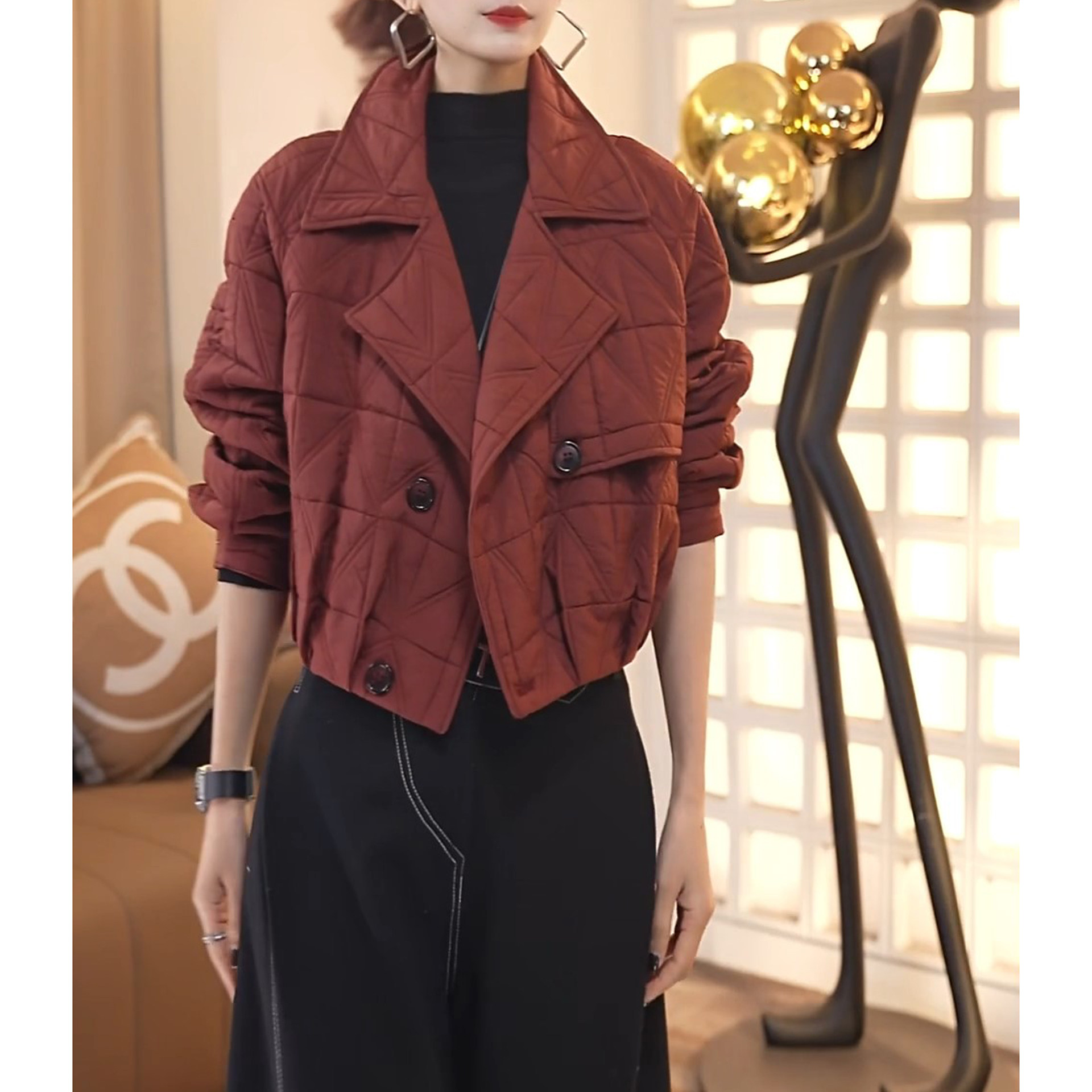 气质设计感短外套棉袄女冬季新款时尚洋气小个子百搭显瘦长袖棉服,女装/女士精品,短外套,淘宝优惠券,粉丝福利购,淘宝优惠卷