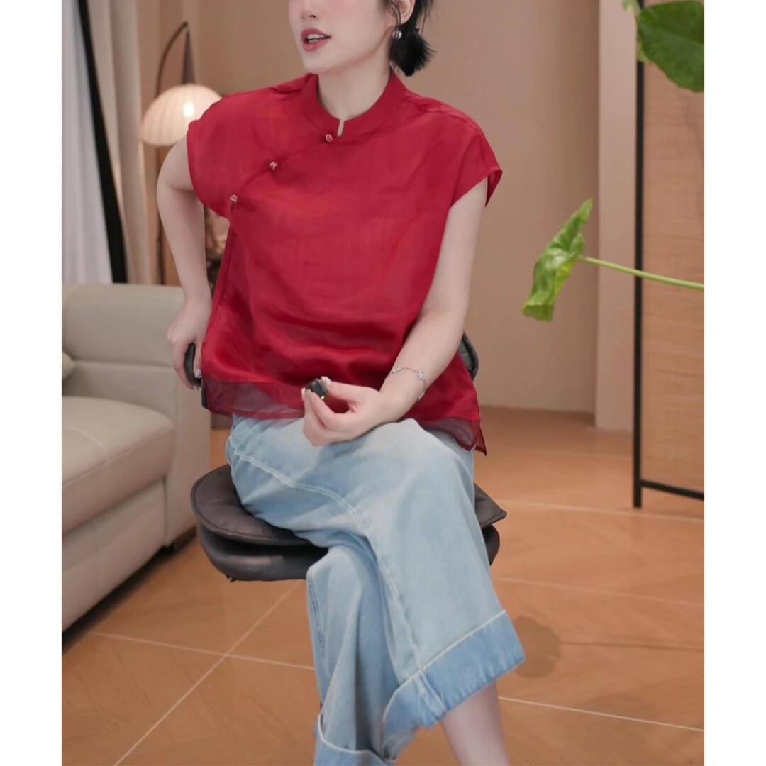 新款时尚国风休闲上衣女