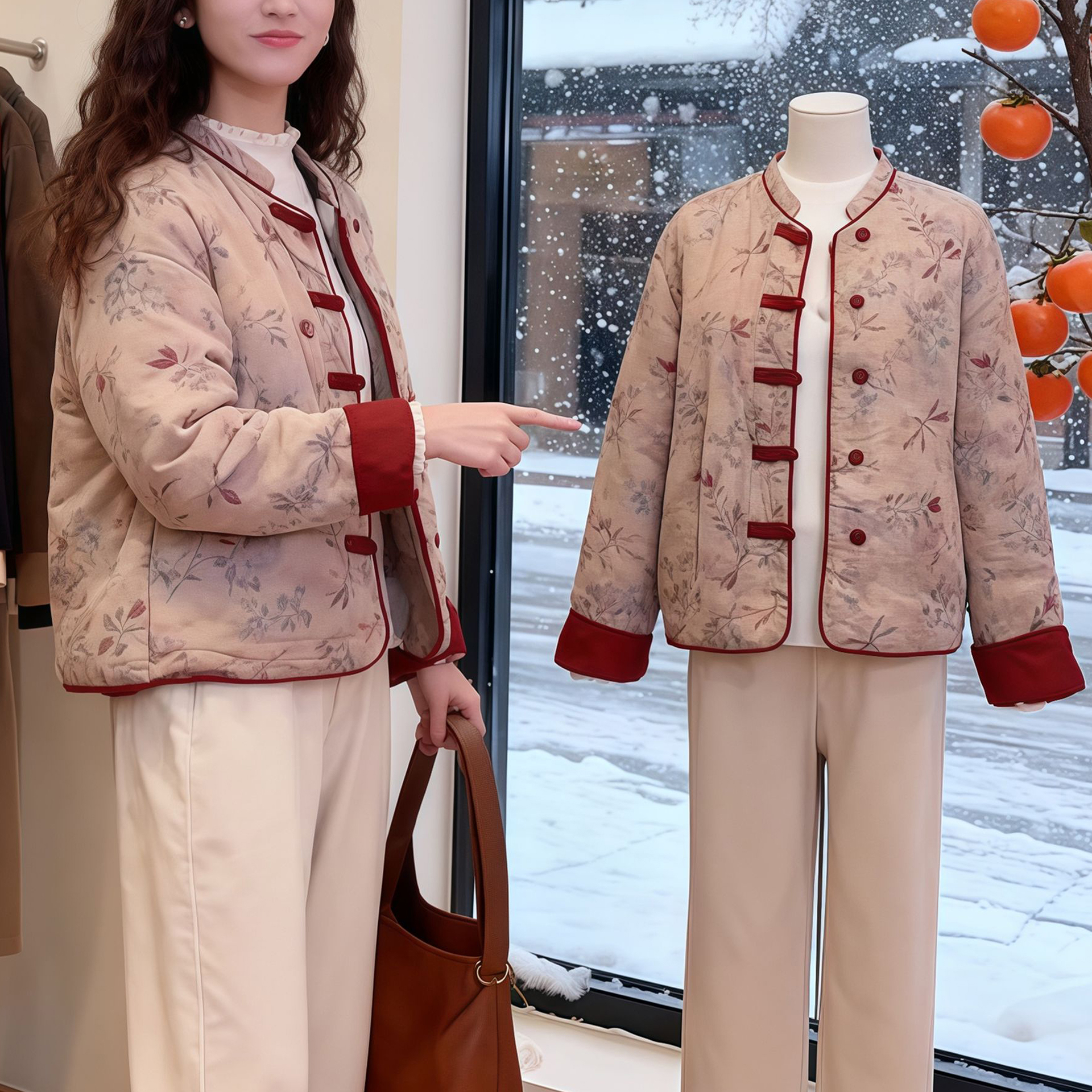 新款设计感盘扣棉衣短外套