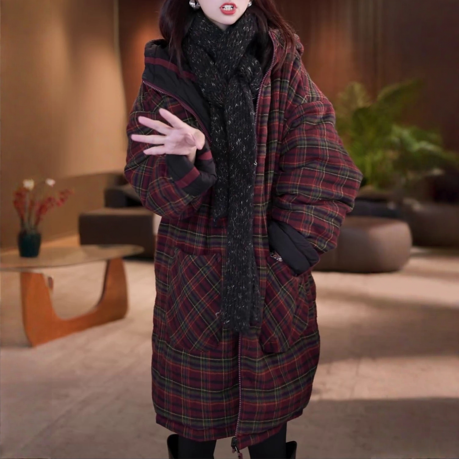 秋冬季气质宽松显瘦加厚保暖棉服