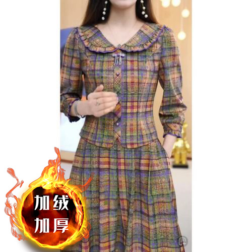 2024秋冬加绒加厚时尚套装新款