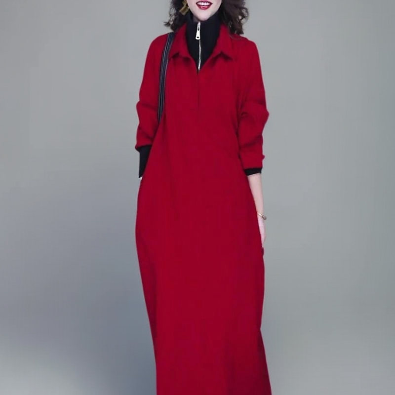 新款百搭显瘦简约时尚A字连衣裙