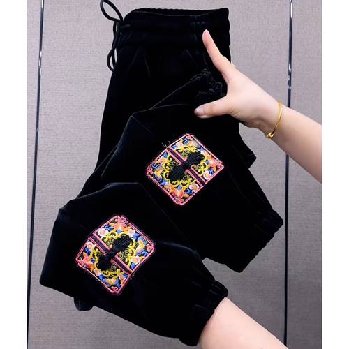 高腰新中式复古长裤百搭显瘦新款