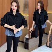 设计感假两件短外套女气质宽松显瘦休闲百搭上衣 时尚 2025秋季 新款