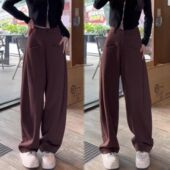 休闲拖地裤 时尚 新款 宽松阔腿裤 2025秋冬气质显瘦百搭垂感西装 女 裤