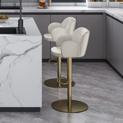 新设计师款吧台椅子家用靠背椅升降高脚椅枪灰轻奢吧椅高脚凳7517