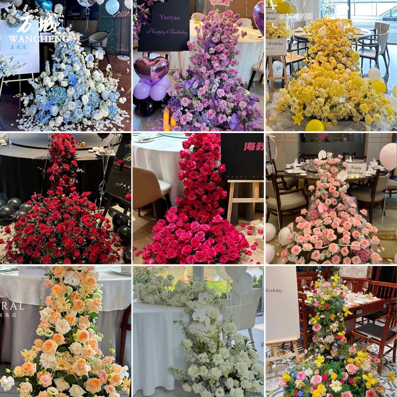 瀑布桌花婚礼宴会桌花