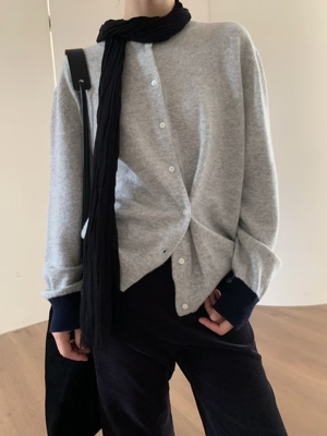 EVERTRUE冬季新款韩版宽松显瘦百搭圆领长袖针织羊毛外套65781