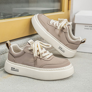 男鞋 潮流百搭休闲黑色板鞋 高品质舒适厚底增高防滑运动鞋 潮流新款