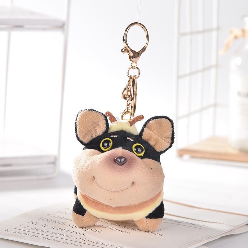 卡通蜜蜂狗挂件女生毛绒公仔