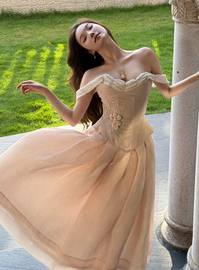 DandD1912睡公主宫廷风洛可可成人礼长裙复古欧根纱蓬蓬半身裙