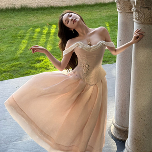 DandD1912睡公主宫廷风洛可可成人礼长裙复古欧根纱蓬蓬半身裙