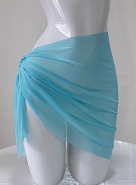 比基尼遮挡纱裙性感网纱沙滩系带外搭保守高级温泉泳池防走光尴尬