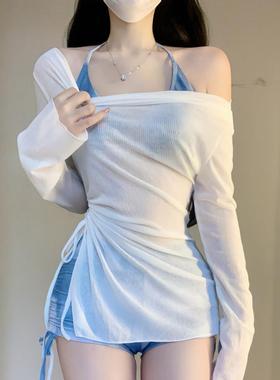 2025新款比基尼高级辣妹性感海边防晒度假温泉绝美纯欲泳衣女微胖