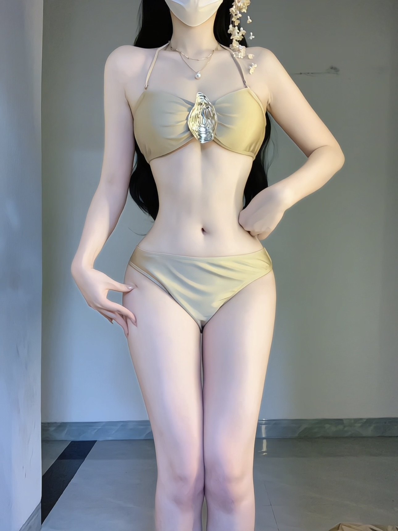 sexy Bikini Swimsuit Long Skirt Three-Piece Seaside Vacation Swimsuit for Women Classy Pure Desire Niche style Classy 2025