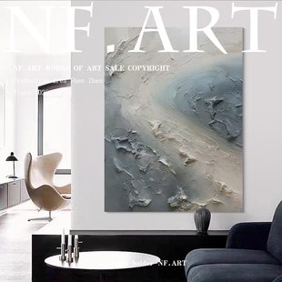 过道抽象挂画 侘寂风玄关客厅艺术油画竖版 NF.ART原创手绘 麦陇