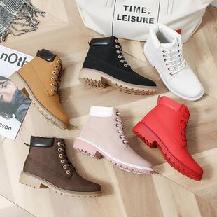 马丁靴 Women fashion sneakers Large size leather Boots 42 43