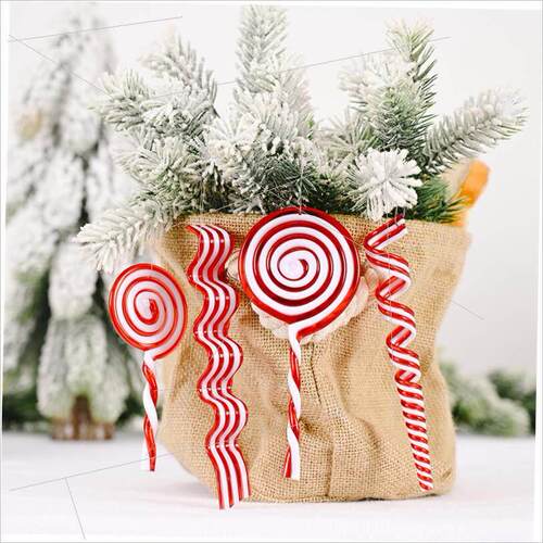 Christmas red and white candy pendant lollipop pendant