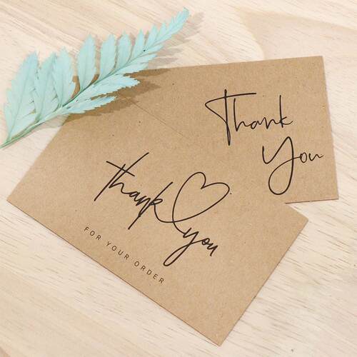 30 Natural Kraft Paper Cards Thank You For Your Order Card F