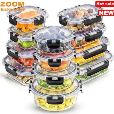 12-Pack,Glass Meal Prep Containers,Food Storage Lunch box