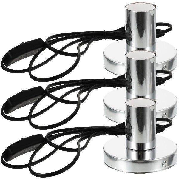 3pcs Light Bulb Socket Holder E27 Base Metal Aluminum Lamp