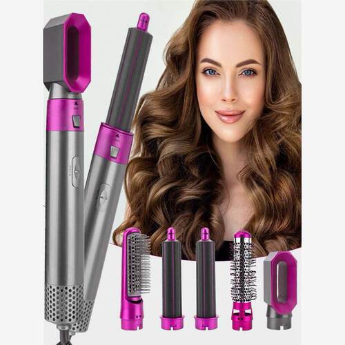 5 in1 hair curler roller flat Iron热风梳家用内扣自动卷直发棒