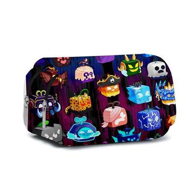ROBLOX Game Blox Fruits Double-layer Flip-top Pencil Case