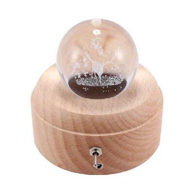 3D Crystal Ball Music Box The Deer Luminous Rotating