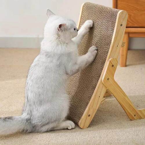 Wooden Cat Scratcher Scraper Detachable Lounge Bed 3 In 1 Sc