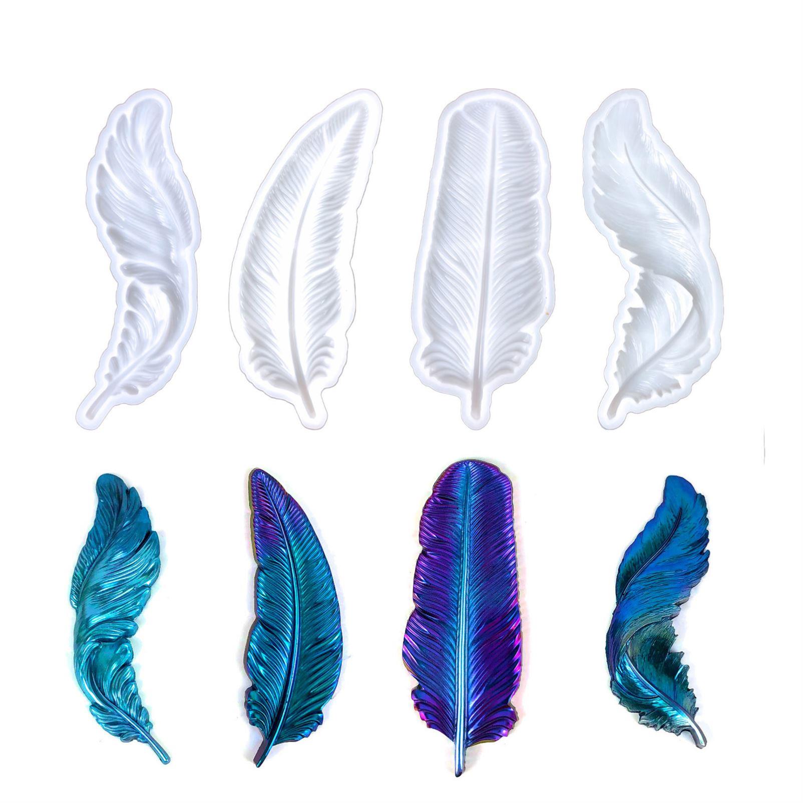 3D Feather Silicone Mold DIY Epoxy Resin Mold Feather Gypsum图片