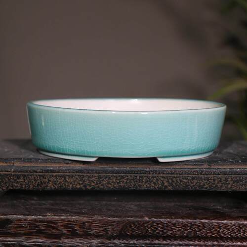Purple Sand Flower Pot Ceramic Oval Bonsai Pot Looking for T
