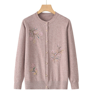 老人衣服毛衫 妈妈开衫 奶奶秋装 轻薄针织衫 老太太毛衣外套早秋 秋款