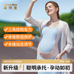 美国聪明盒瑜伽孕妇托腹带孕中期纳米级专用隐形孕晚大码腹部带