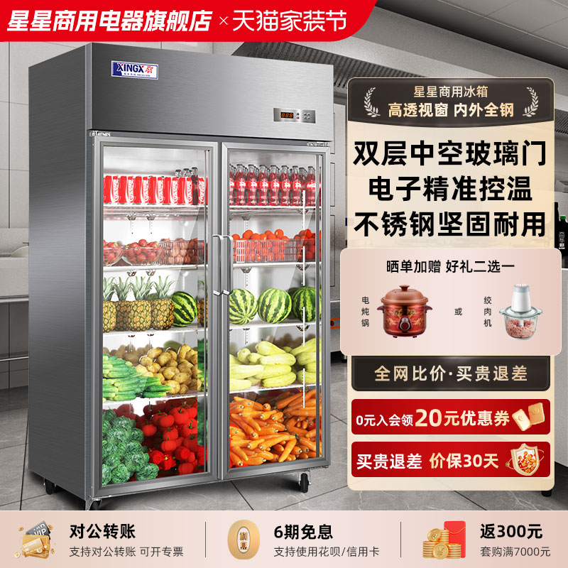 星星展示柜商用玻璃门保鲜柜980Y