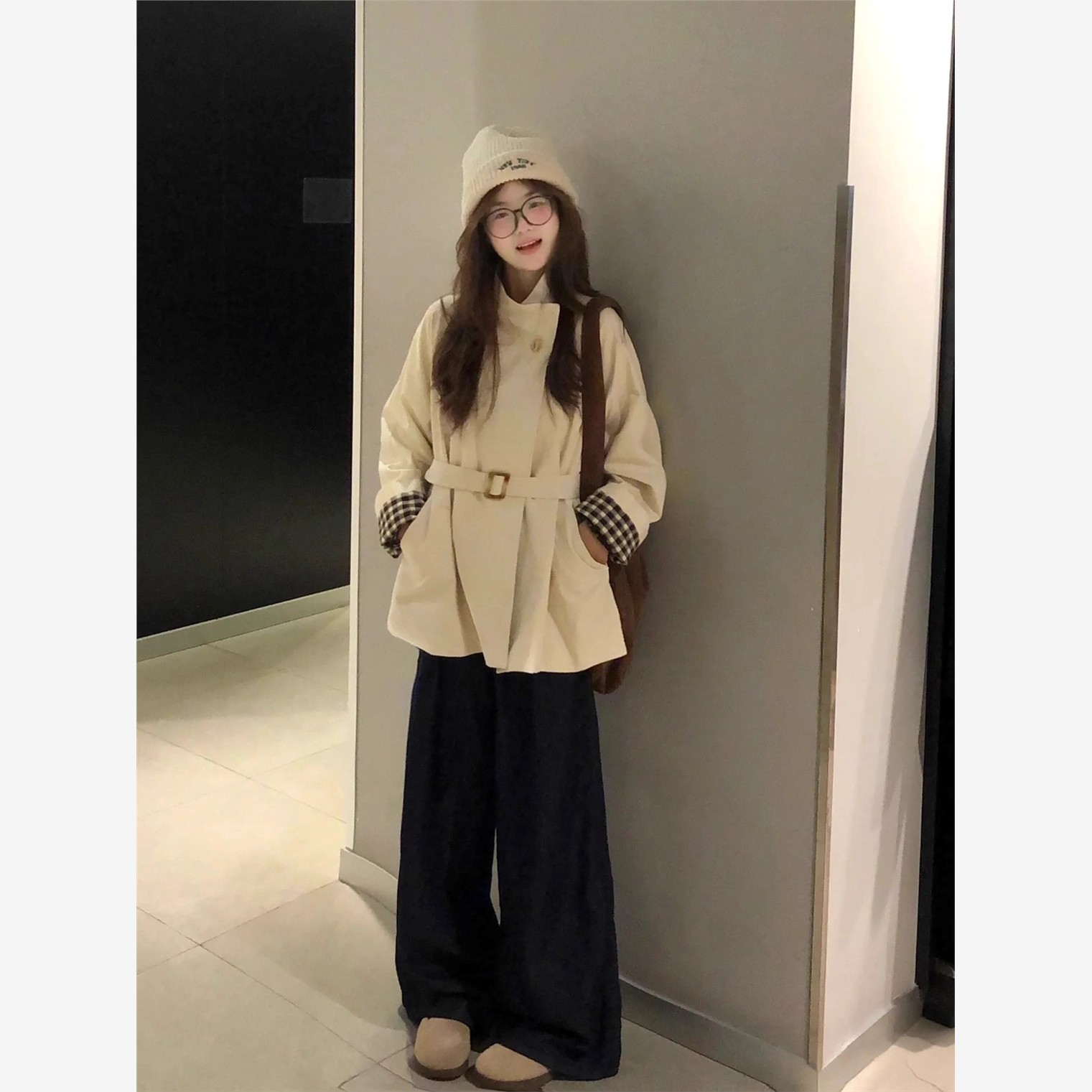 韩系一粒扣斗篷风衣女短款高级感2025新款巨好看的早秋外套小个子